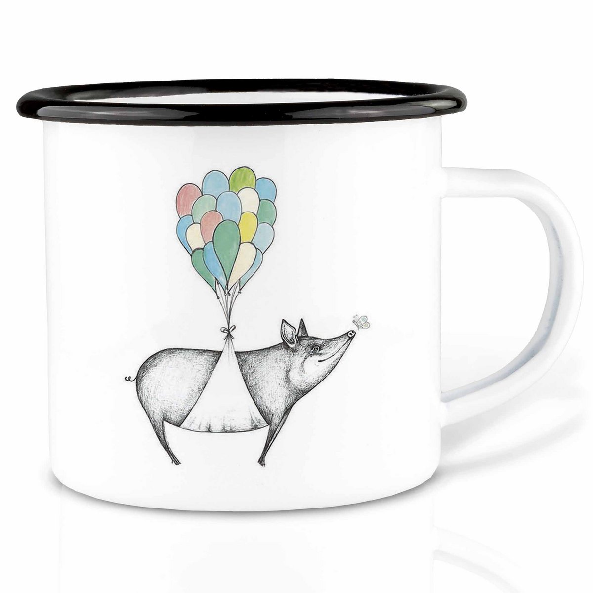 Emaille-Tasse – viel Glück