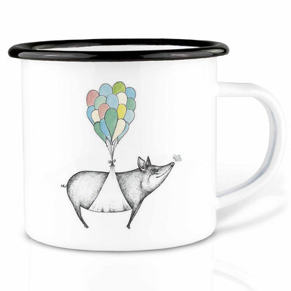 Emaille-Tasse – viel Glück