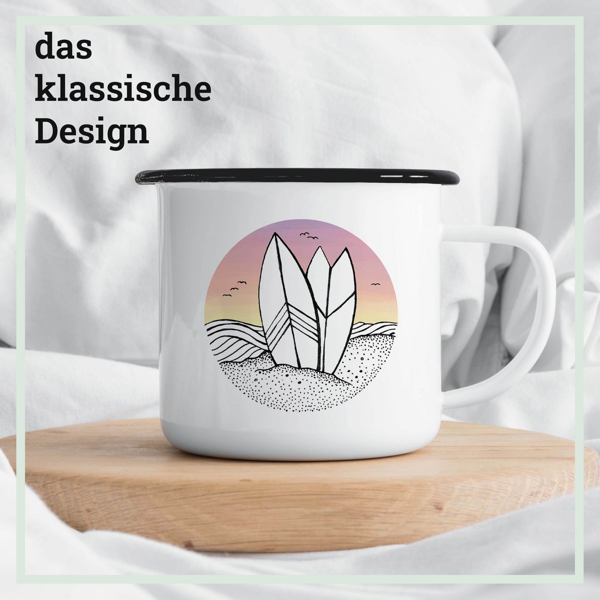 Mug émaillé – Surf jour et nuit
