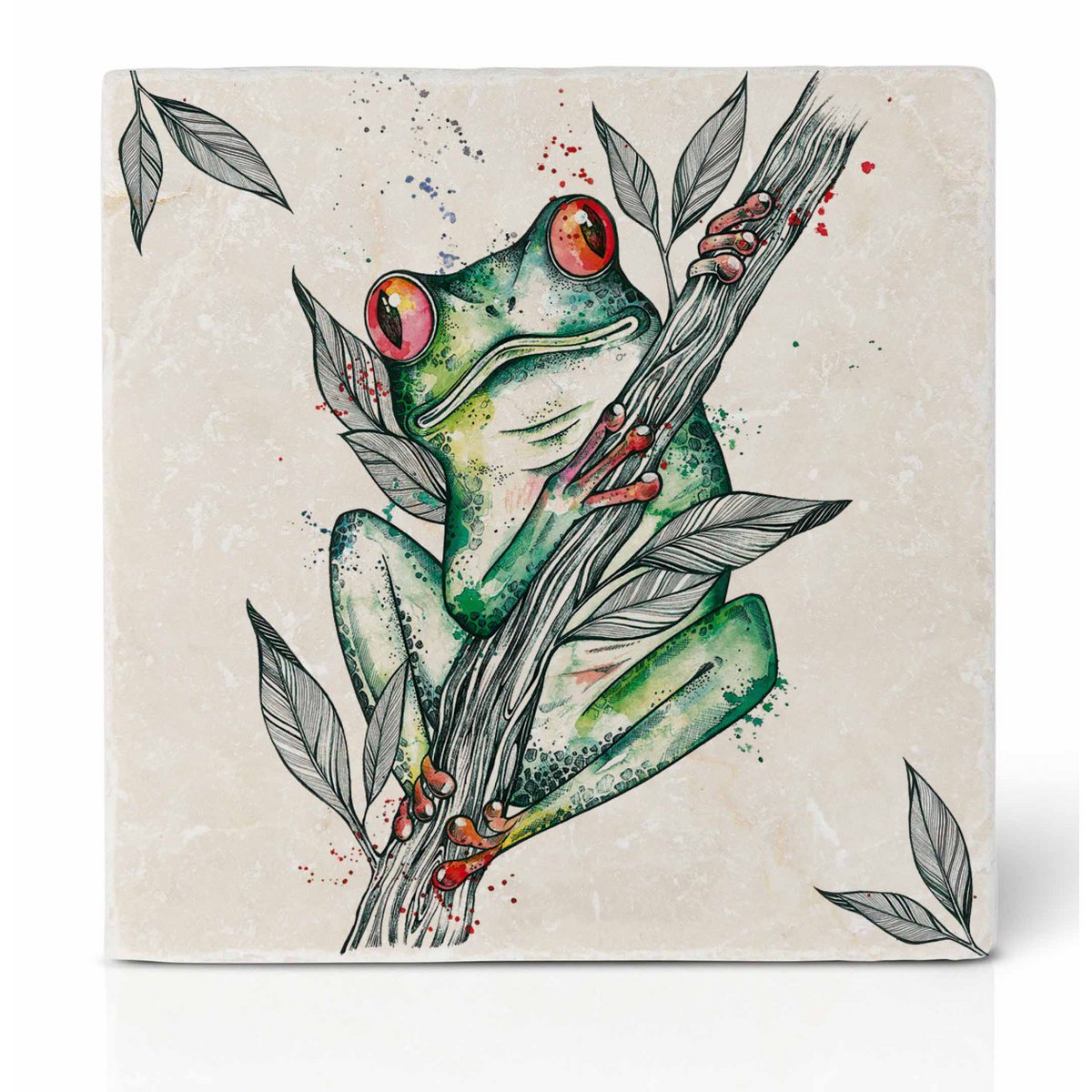 Dessous de verre en carrelage - Grenouille
