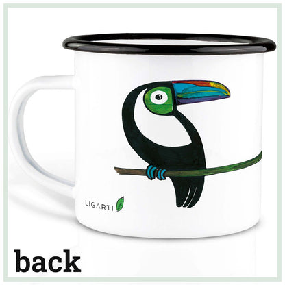 Tasse émaillée – couple toucan
