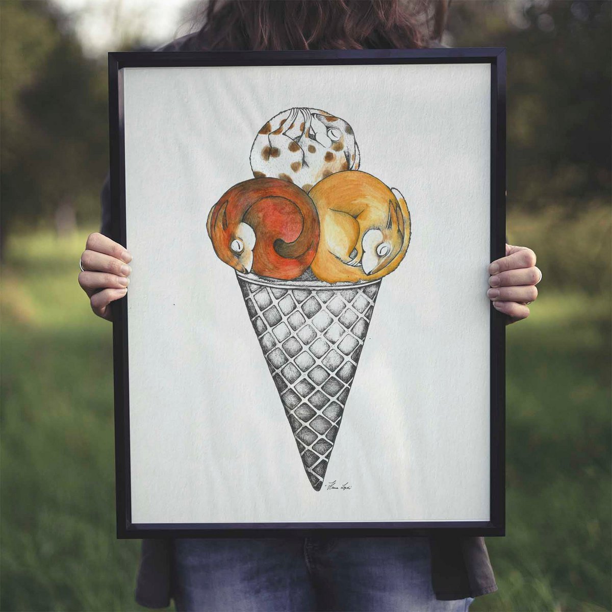 Kunstdruk [Fine Art Paper] - Ijshoorntje