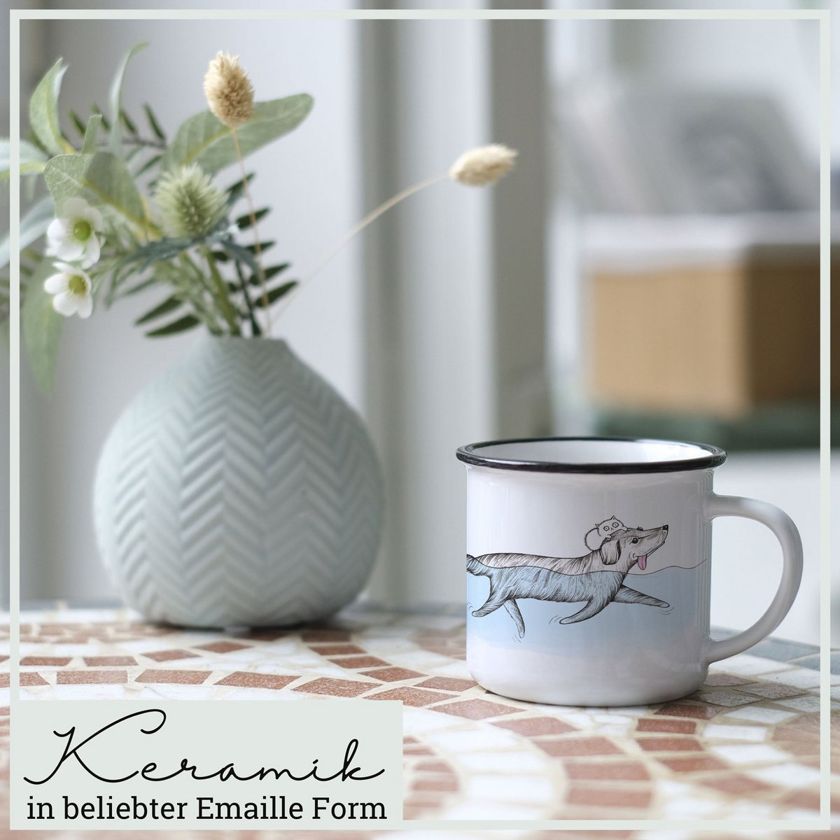 Keramische mok hond en kat – origineel handgemaakt design