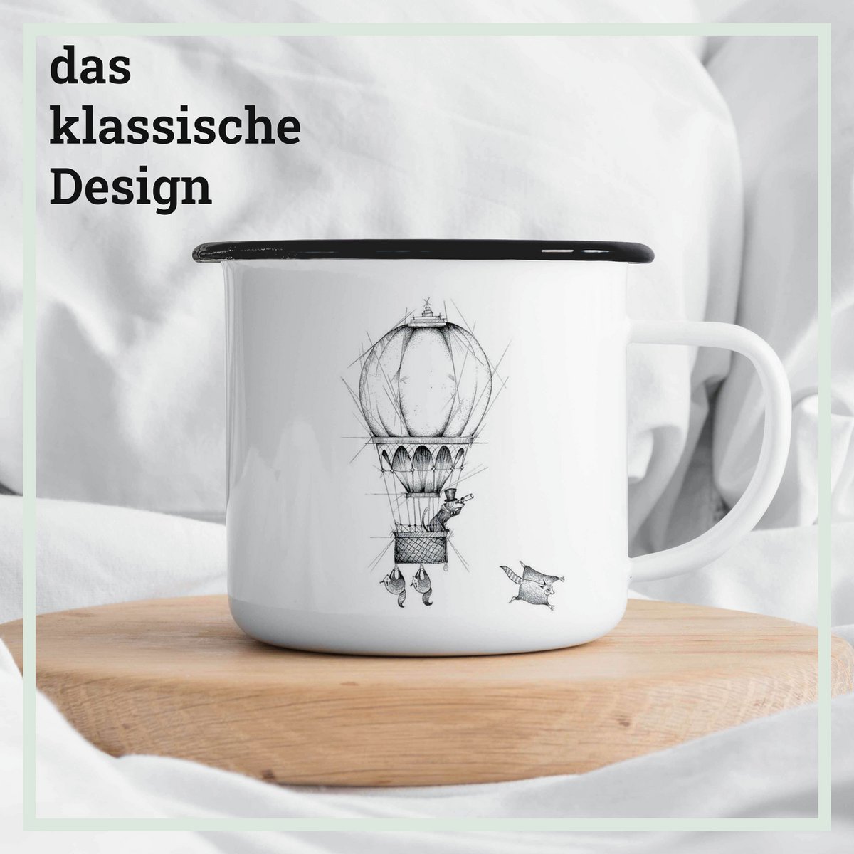 Tasse en émail - aérostier