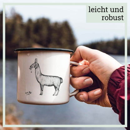 Tasse émaillée – lama