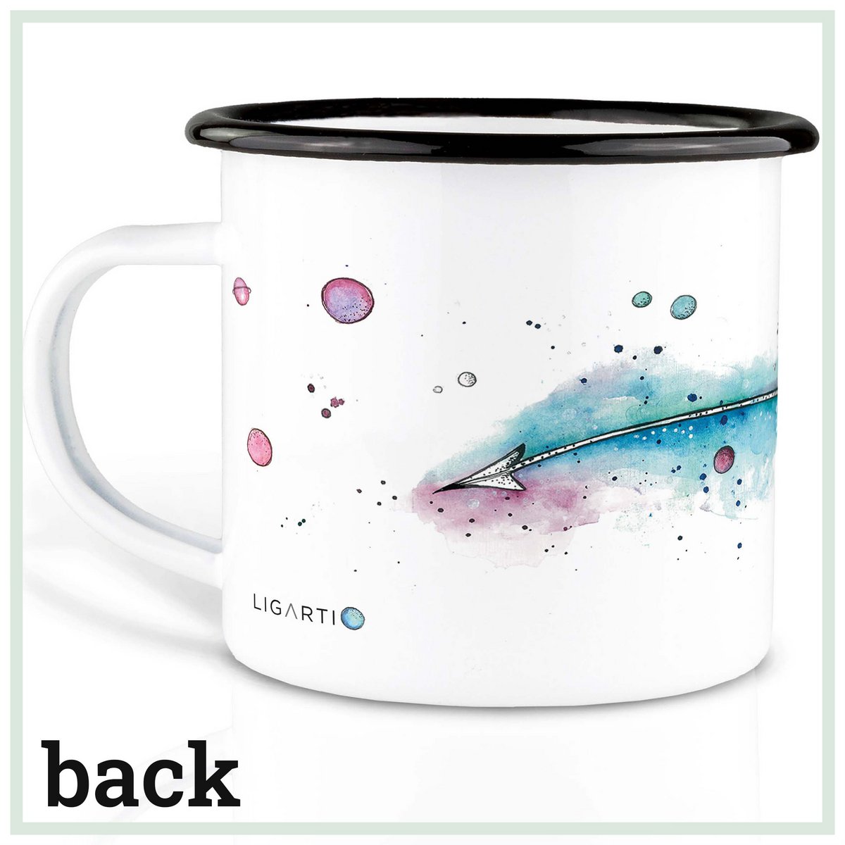 Tasse en émail – rayons spatiaux