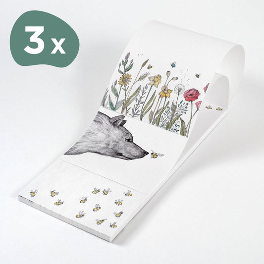 Bloc-notes – Trio Abeilles et Fleurs – Lot de 3