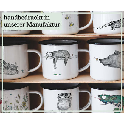 Tasse émaillée – Défilé de Flamants roses