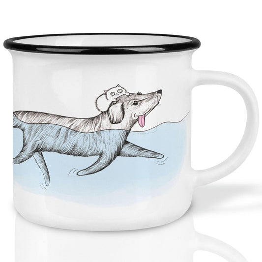 Keramische mok hond en kat – origineel handgemaakt design