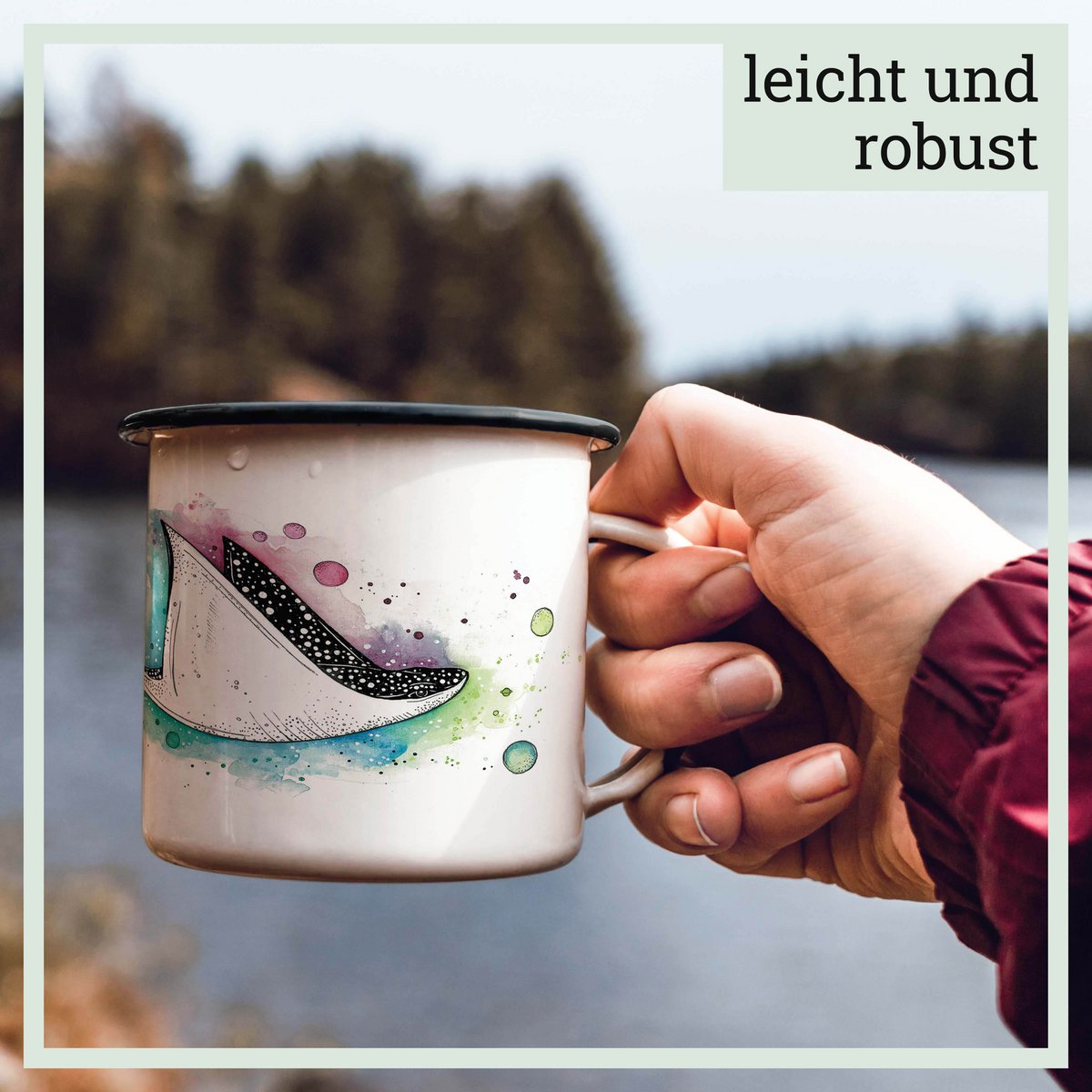 Tasse en émail – rayons spatiaux