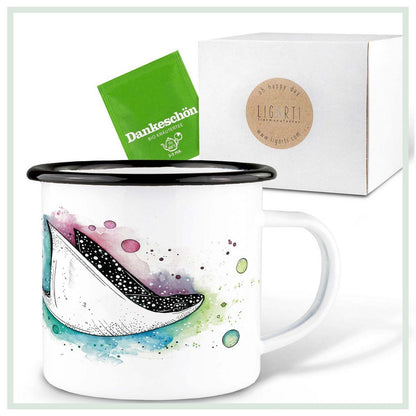 Tasse en émail – rayons spatiaux
