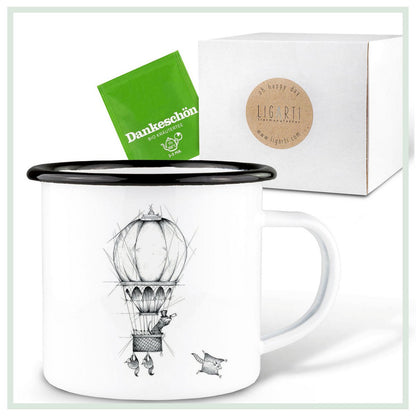 Tasse en émail - aérostier