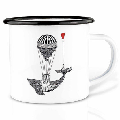 Tasse émaillée – transport de baleines