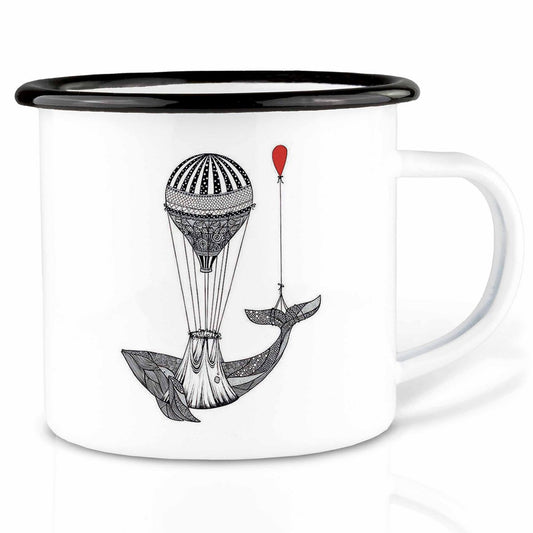 Tasse émaillée – transport de baleines