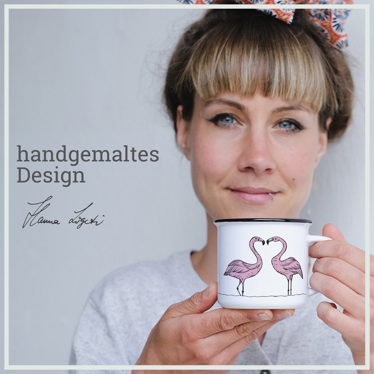 Keramische mok met flamingo’s – handgemaakt en vrolijk design