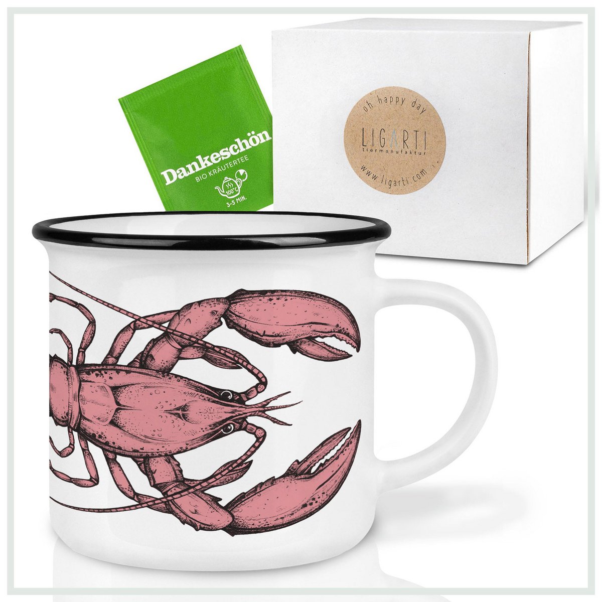 Keramische mok met kreeft – originele mok met zeeleven design