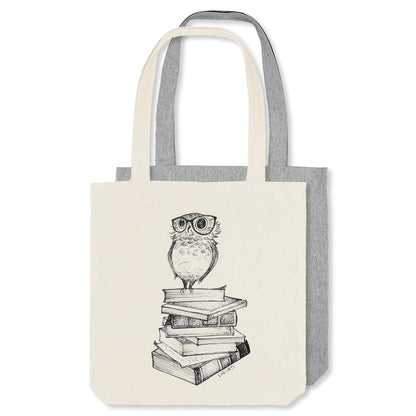 Sac en toile de jute - livre hibou
