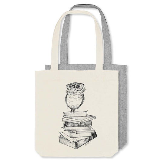 Sac en toile de jute - livre hibou