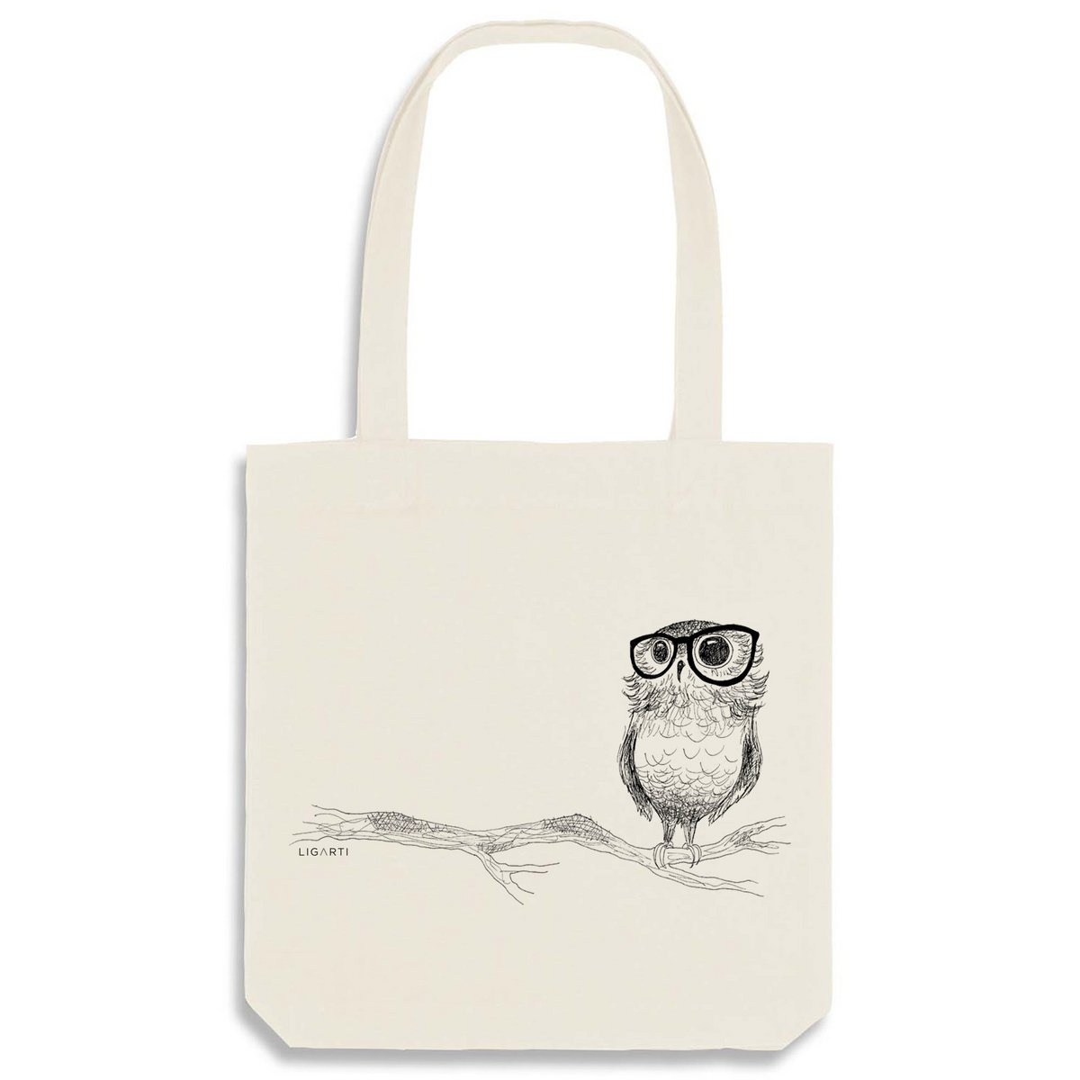 Sac en toile de jute - Chouette à lunettes
