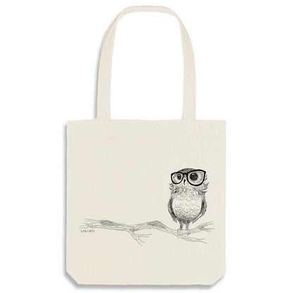 Sac en toile de jute - Chouette à lunettes