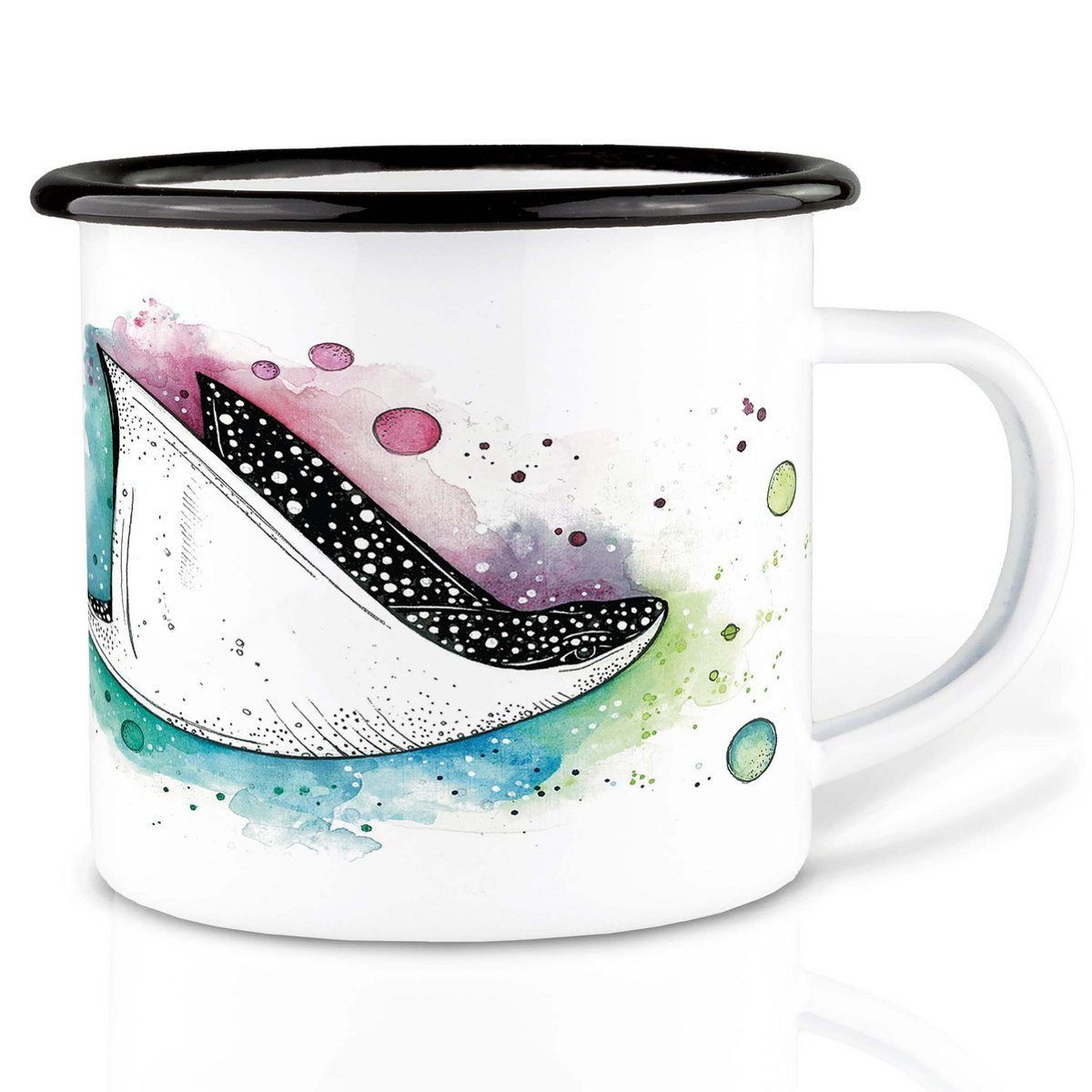 Tasse en émail – rayons spatiaux